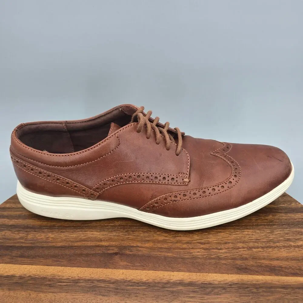 Cole Haan Oxfords Mens 11 M Brown Leather Grand Tour Wingtip Dress Shoes